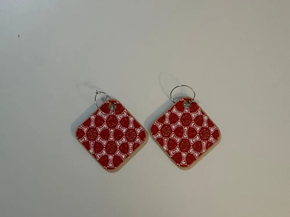 Tile Flower Geometric Earrings – 3D Printed Bold Pattern Jewellery