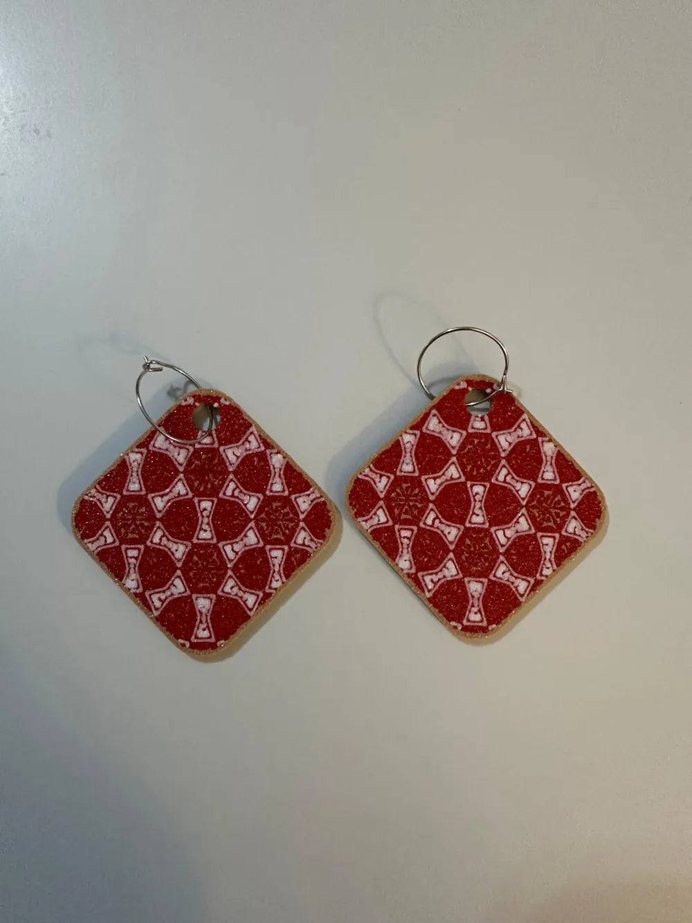 Tile Flower Geometric Earrings – 3D Printed Bold Pattern Jewellery
