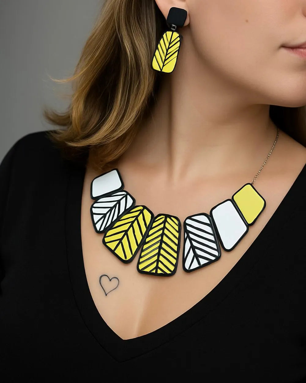Geometric Pendant and Earring Set – 3D Printed Matching Jewellery Set