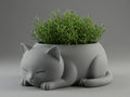 Adorable Sleeping Cat Planter