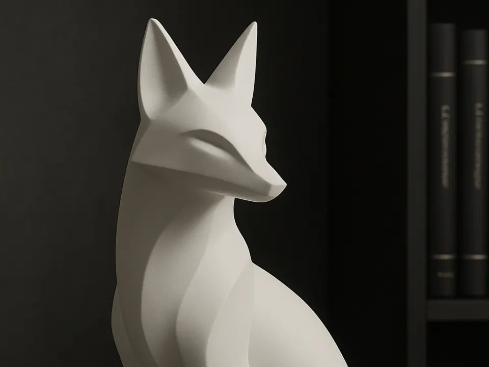 Fox Sculpture Home Decor – 3D Printed Clever Woodland Figurine