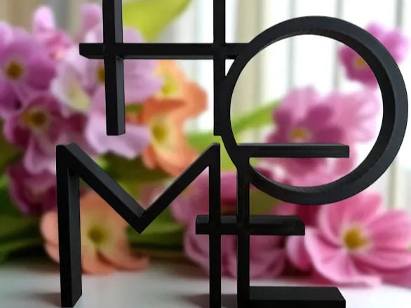 Stylish HOME Decor Sign – 3D Printed Contemporary Freestanding Piece