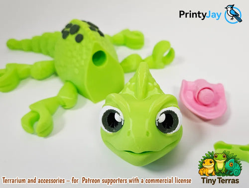3D printed Veiled Chameleon – Tongue-Tastic Treeclimbe by FOFUS