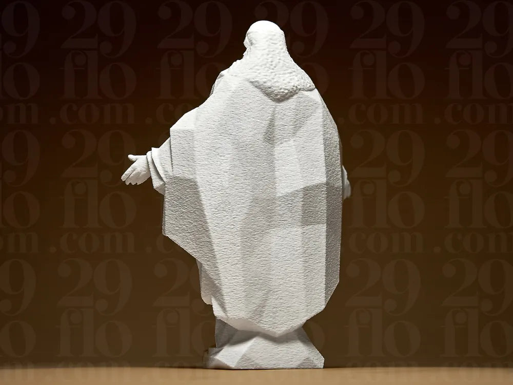 Geometric Low Poly Jesus Statue – 3D Printed Contemporary Christ