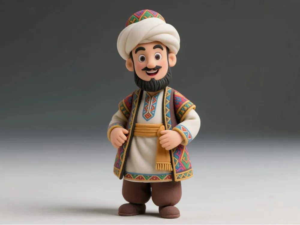 Afanti Xinjiang Folk Hero Articulated Figurine – 3D Print-in-Place