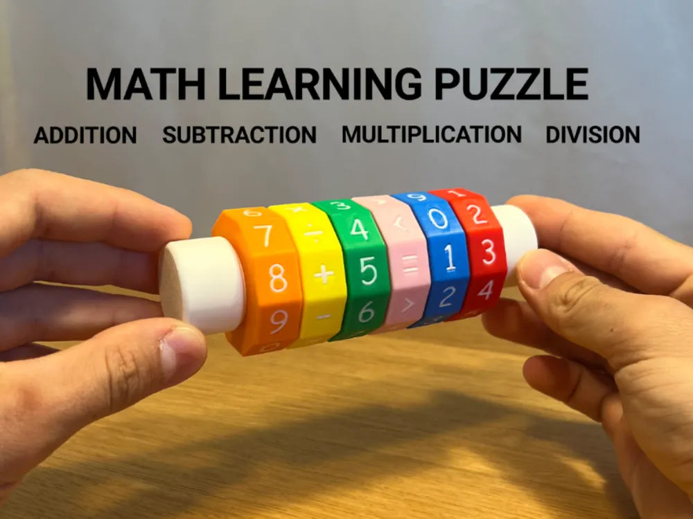 Math Learning Puzzle – 3D Printed Numbers and Operations Puzzle for Kids