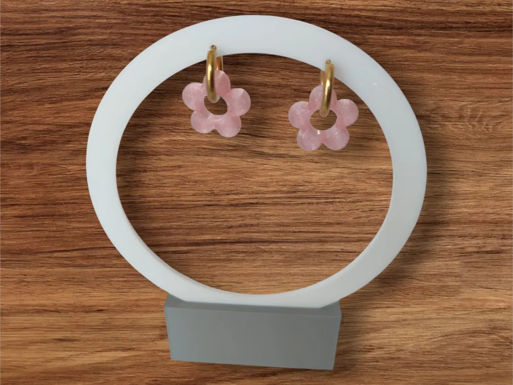 Floral Hoop Earrings – 3D Printed Nature-Inspired Feminine Jewellery