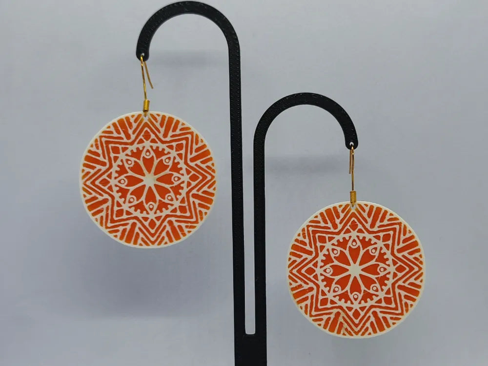 Mandala Light Earrings – 3D Printed Sacred Geometry Boho Jewellery