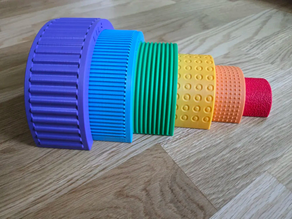 Montessori Texture Rainbow Puzzle with Colour Names – 3D Printed