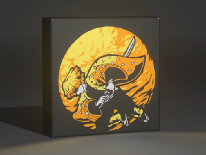 Zenitsu Lightbox Lamp – Demon Slayer Thunder Breathing Anime Light
