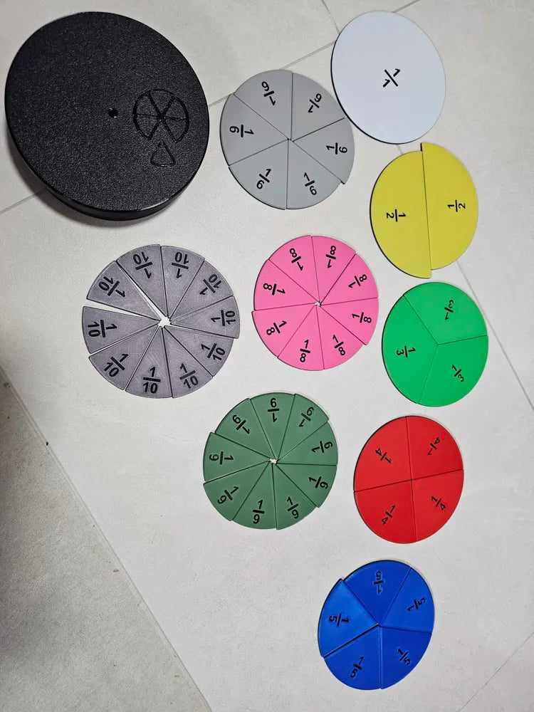 Fractions Math Learning Tool – 3D Printed Hands-On Education Kit