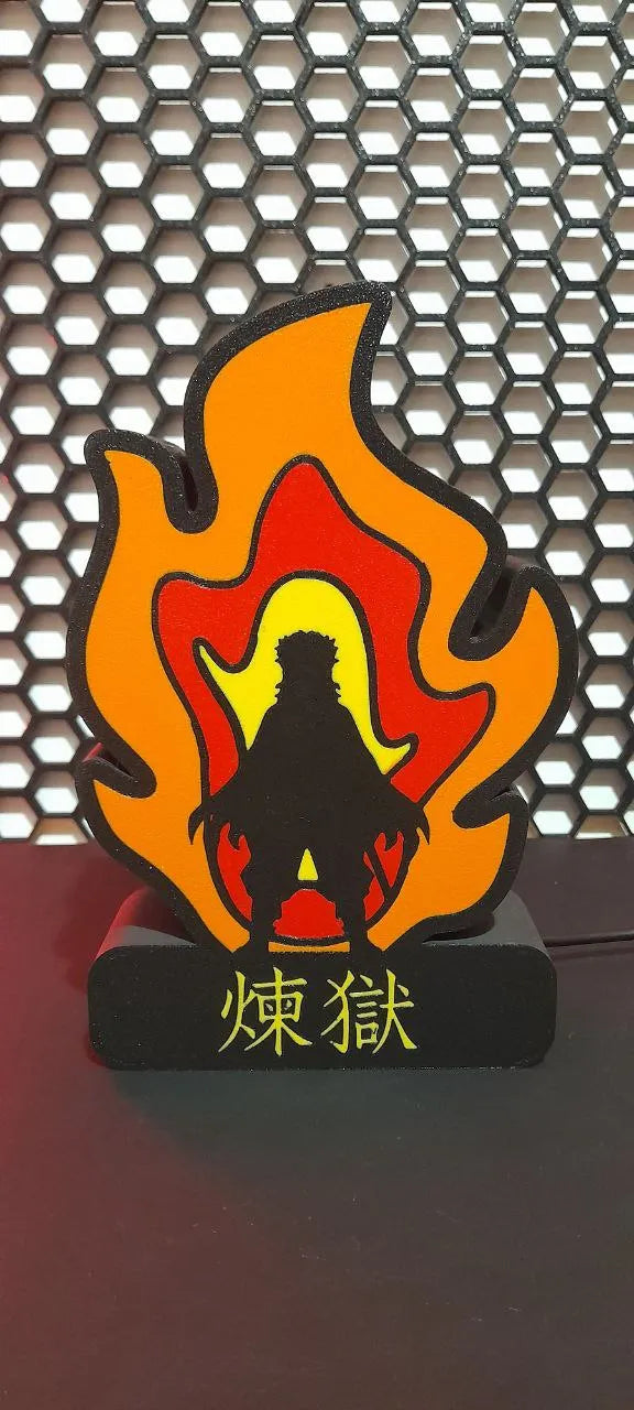 Rengoku Lightbox Lamp – Demon Slayer Flame Hashira Anime Light