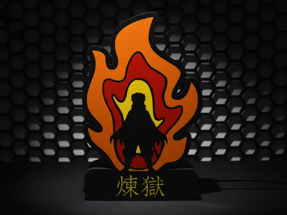 Rengoku Lightbox Lamp – Demon Slayer Flame Hashira Anime Light