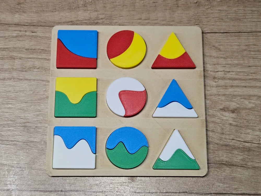 Montessori Shapes Puzzle – 3D Printed Shape Recognition Educational Toy