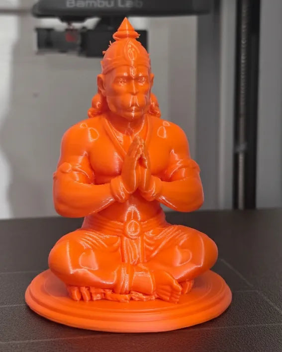 Hanuman Ji Embodiment of Devotion – 3D Printed Hindu Bajrangbali Idol