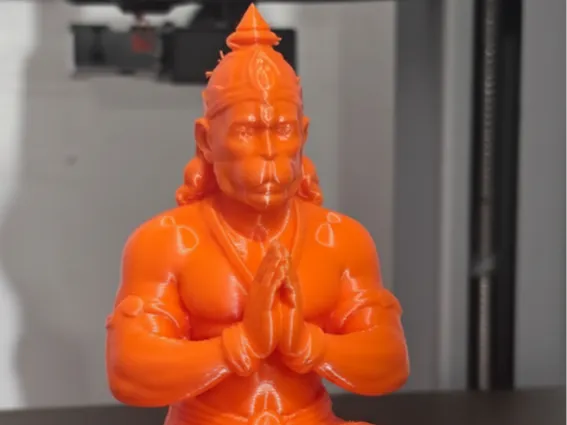 Hanuman Ji Embodiment of Devotion – 3D Printed Hindu Bajrangbali Idol