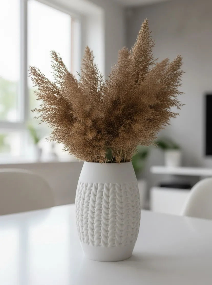 Knit Tall Vase – 3D Printed Textured Interior Design Vase