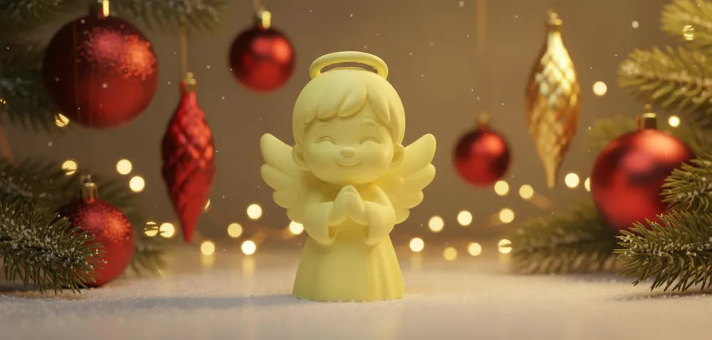 Cute Praying Angel Figurine – 3D Printed Guardian Angel Statue