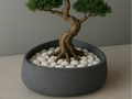 Stone Texture Planter & Minimal Catchall Tray
