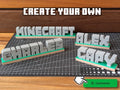 Custom Minecraft Name Plate – 3D Printed Pixel Art Gaming Decor