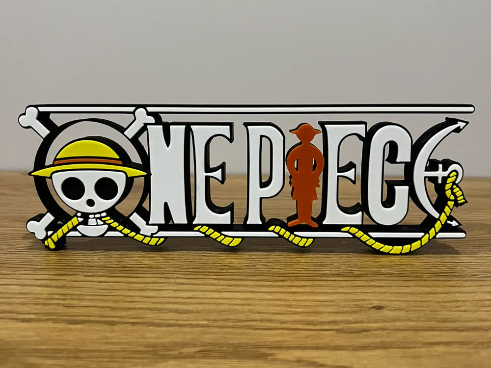 One Piece Logo Table Decor – 3D Printed Straw Hat Pirates Display