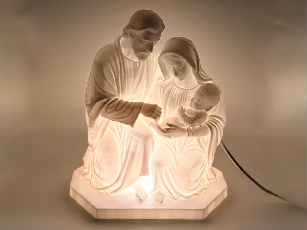 Holy Family LED Sculpture – 3D Printed Sacred Nativity Light
