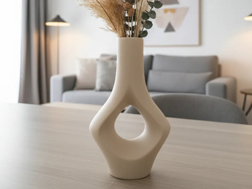 Modern Decorative Vase – 3D Printed Clean Line Contemporary Vase