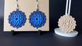 Blue Flower Mandala Drop Earring and Ornament – 3D Printed Boho Jewellery