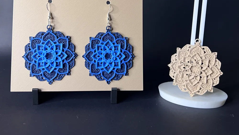 Blue Flower Mandala Drop - Earring/Ornament