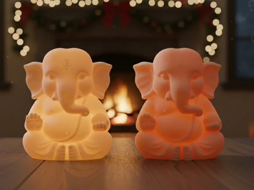Ganesha in Meditation Lantern – 3D Printed Glowing Idol