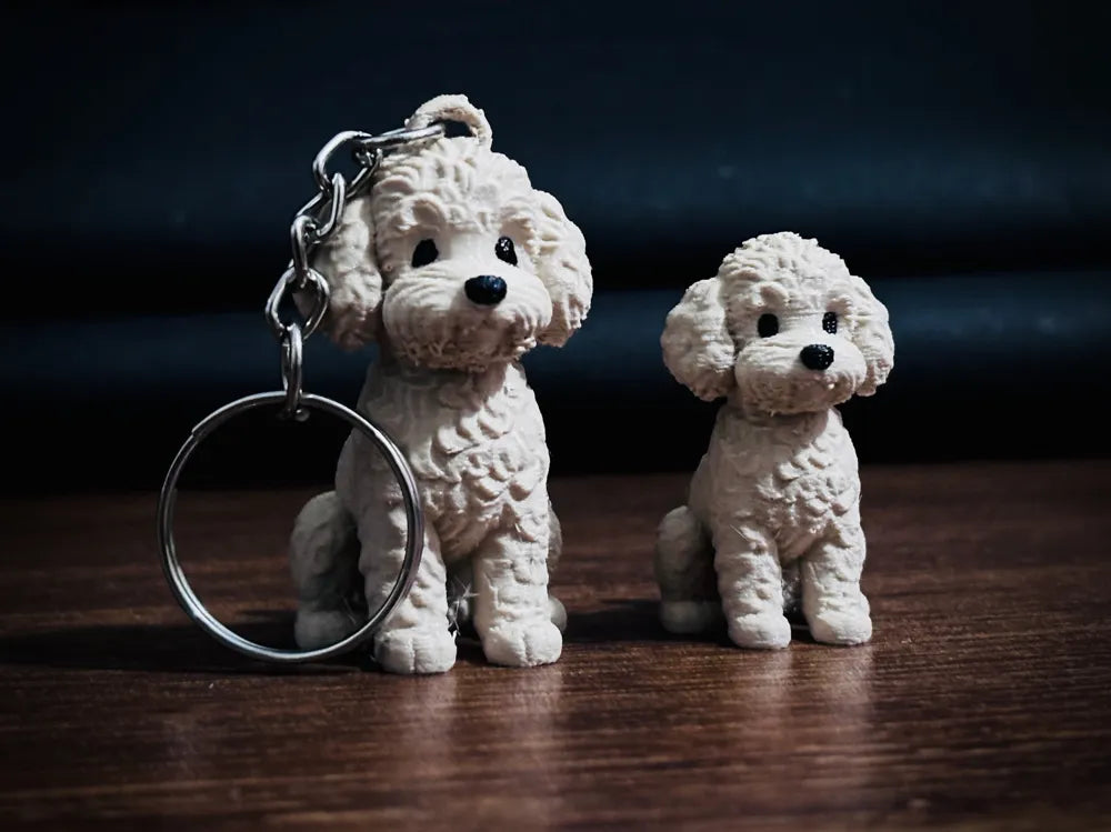 Miniature Poodle: Figurine & Keychain
