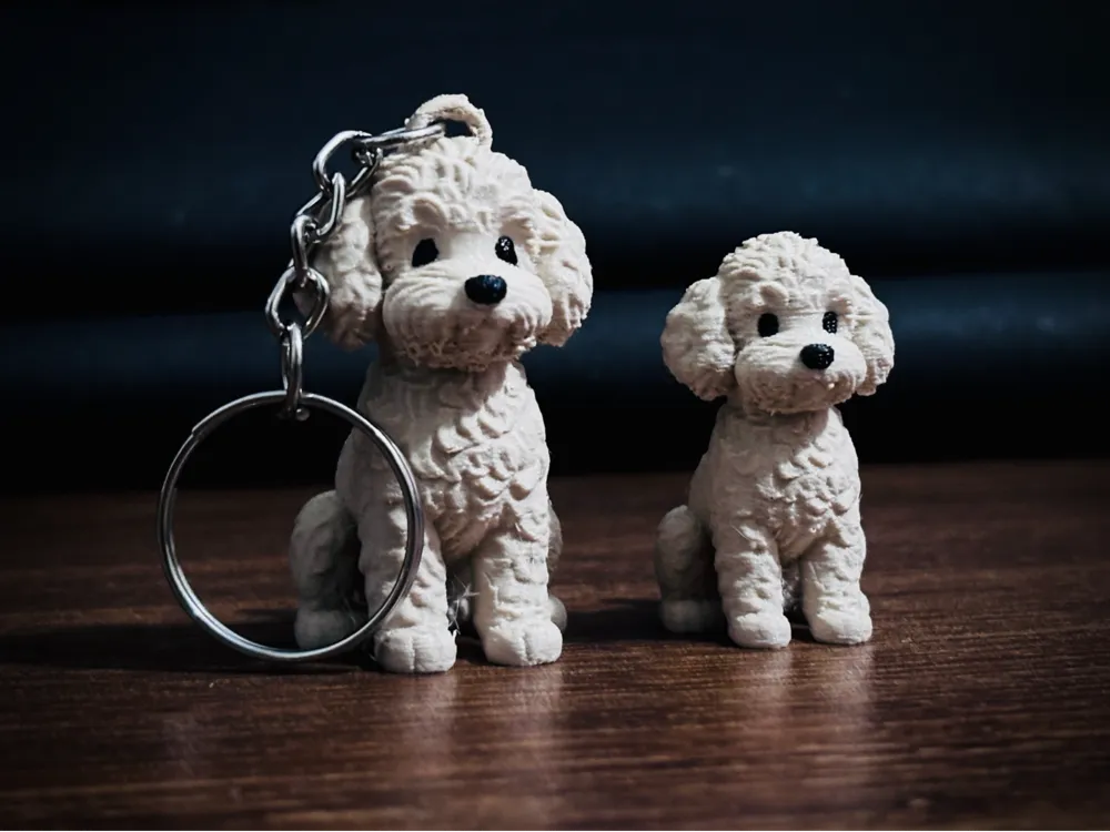 Miniature Poodle: Figurine & Keychain