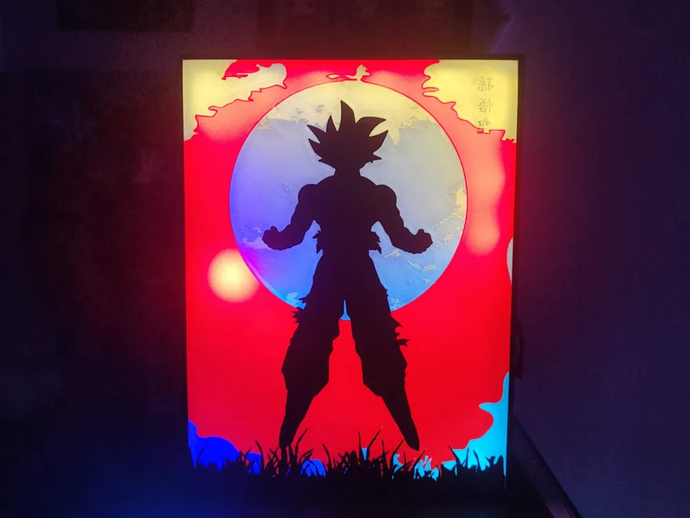 Goku Silhouette Dragon Ball Lightbox – Super Saiyan Anime Decor