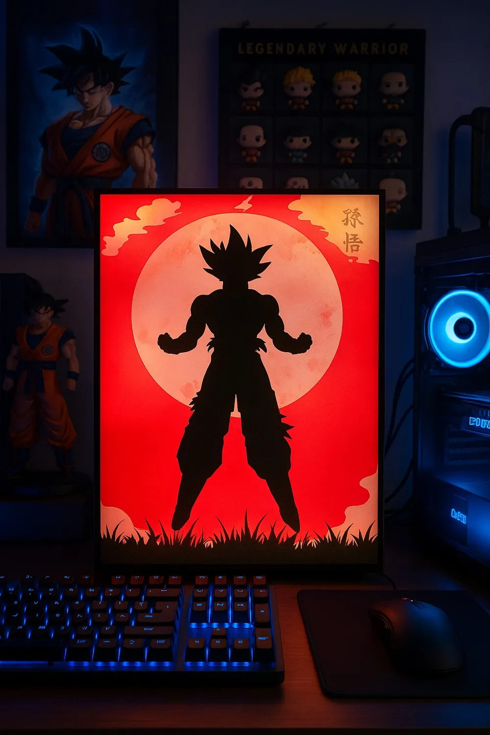 Goku Silhouette Dragon Ball Lightbox – Super Saiyan Anime Decor