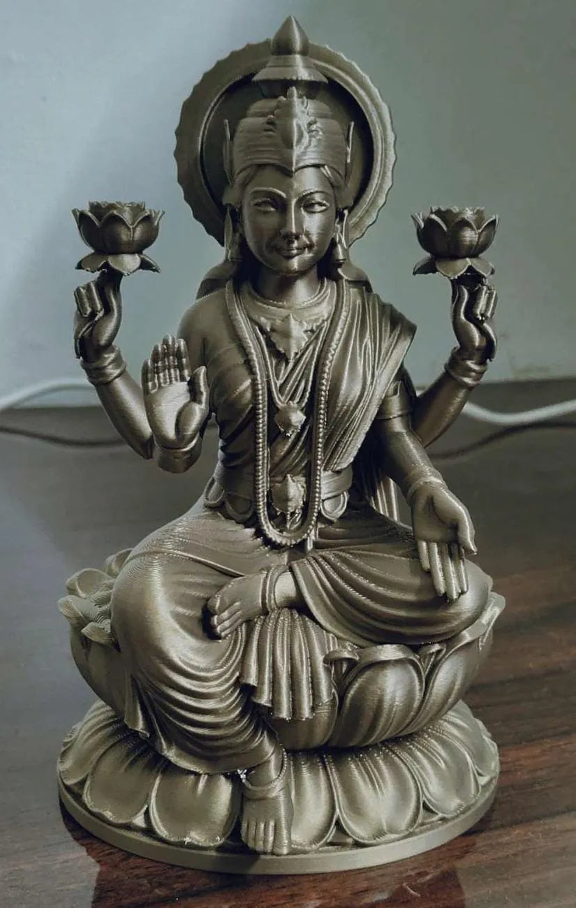 Hindu Goddess Mahalakshmi Statue – 3D Printed Wealth and Prosperity Idol