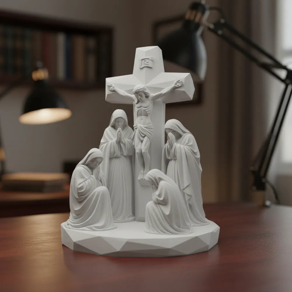 Jesus Christ Crucifixion Sculpture – 3D Printed Sacrifice and Redemption