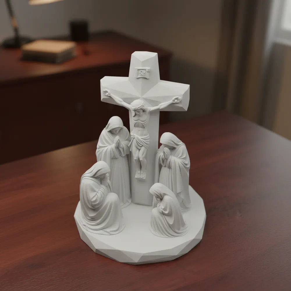 Jesus Christ Crucifixion Sculpture – 3D Printed Sacrifice and Redemption