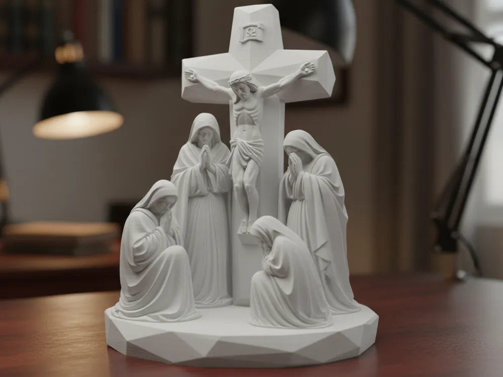 Jesus Christ Crucifixion Sculpture – 3D Printed Sacrifice and Redemption