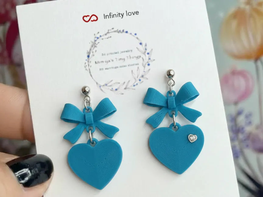 Tied Love Knot Earrings – 3D Printed Symbolic Romantic Jewellery