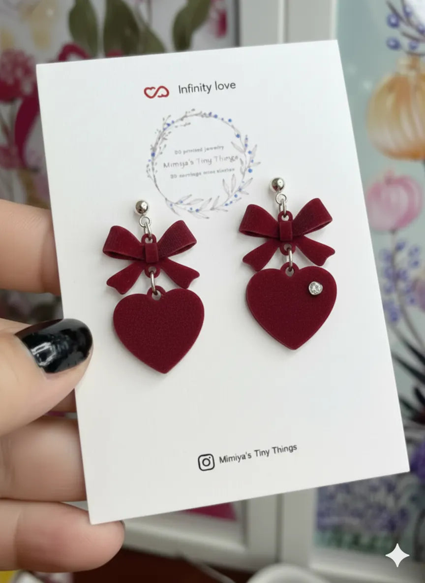 Tied Love Knot Earrings – 3D Printed Symbolic Romantic Jewellery