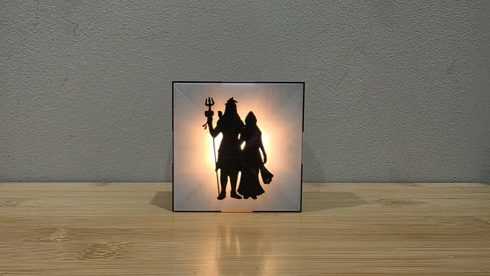 Hindu Gods and Goddesses Tile Lamp – 3D Printed Sacred Art Light