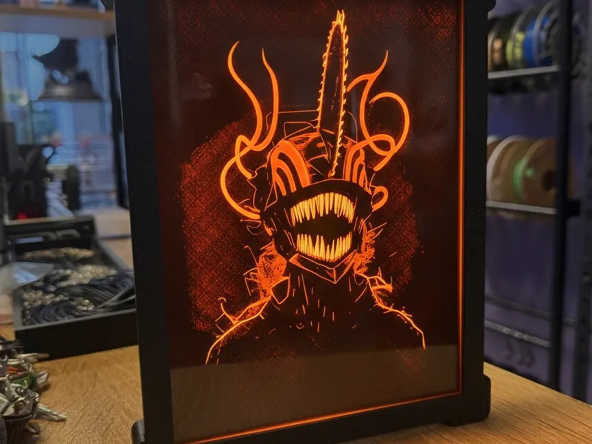 Denji Chainsaw Man Neon Frame – Anime Wall Art Light