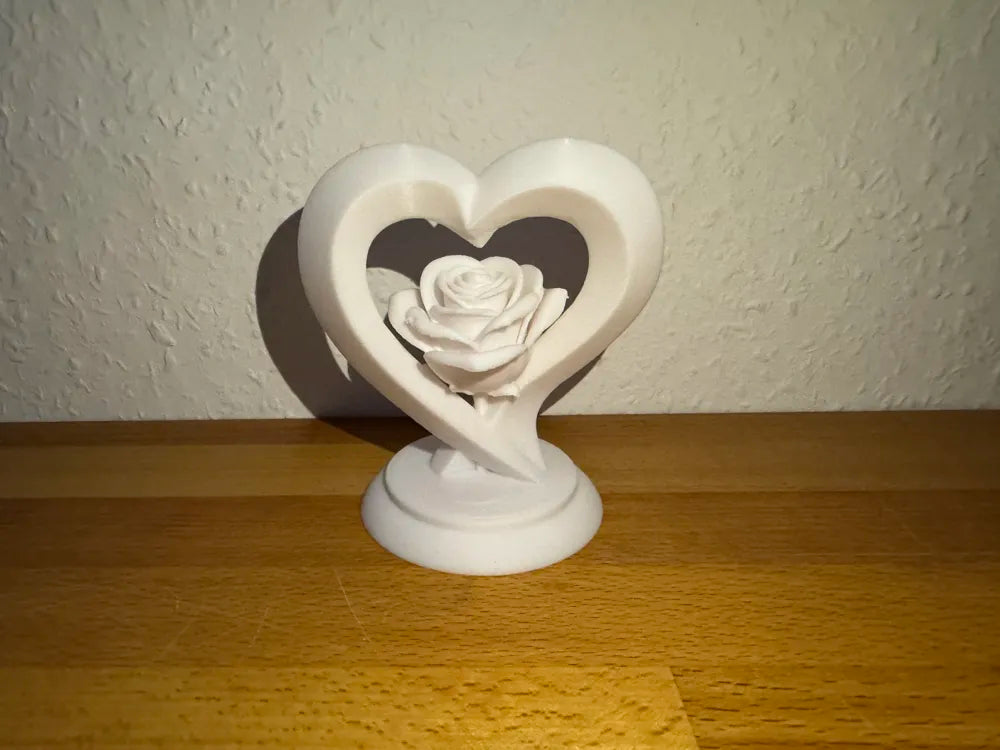 Heart with Rose Sculpture