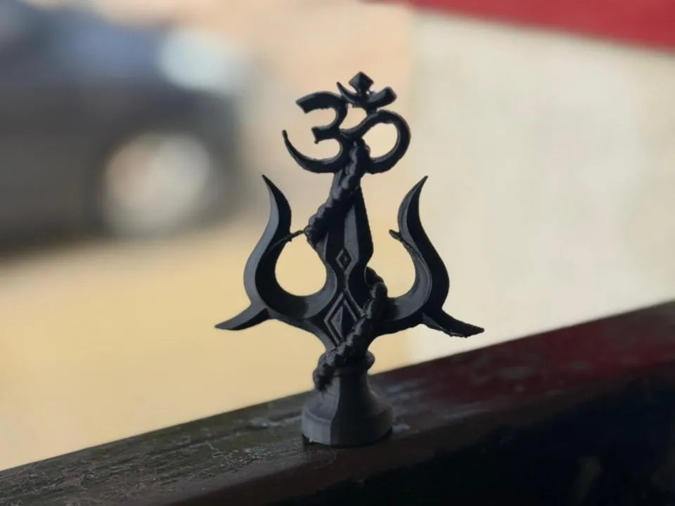 Shiva Trishul Trident Decorative Stand – 3D Printed Sacred Symbol