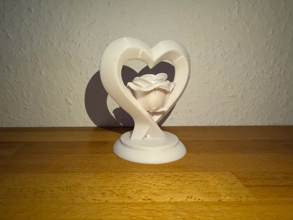 Heart with Rose Sculpture