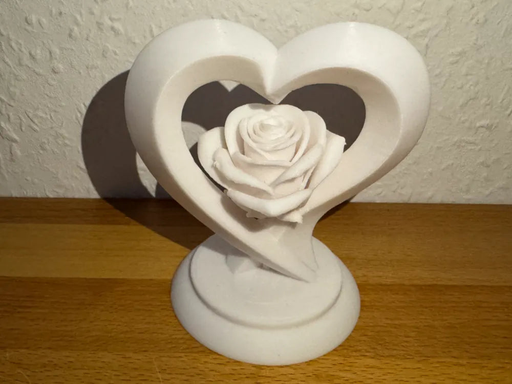 Heart with Rose Sculpture