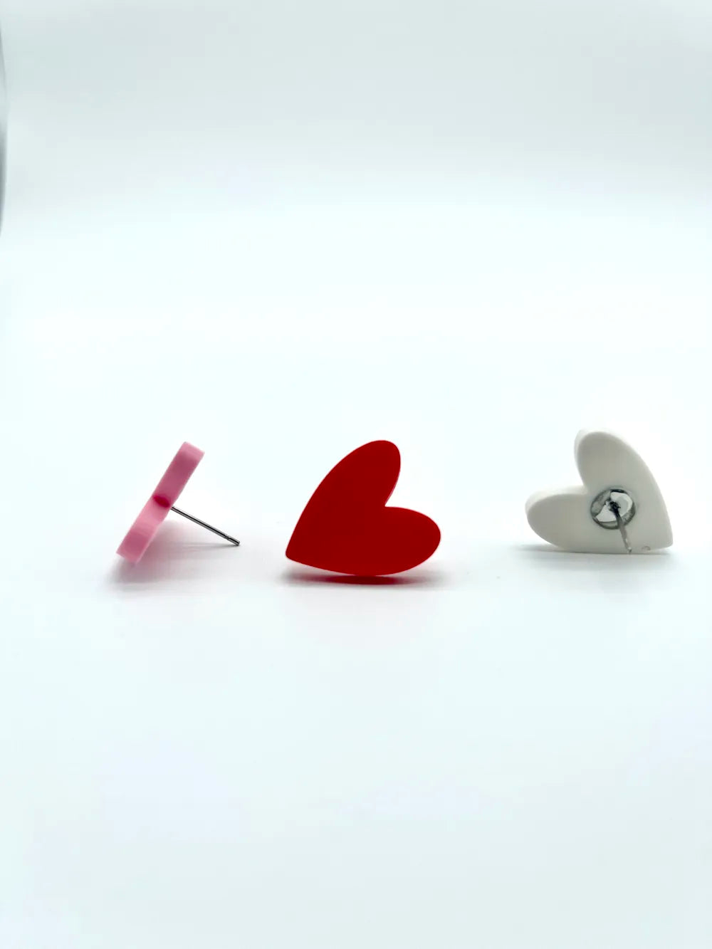 Valentine's Day Heart Stud Earrings – 3D Printed Romantic Gift Jewellery