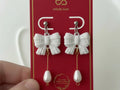 Pearl Bow Earrings – 3D Printed Feminine Elegant Jewellery