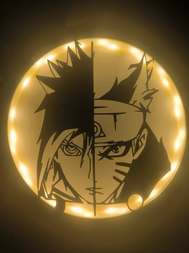 Naruto and Sasuke Silhouette Lamp – Legendary Rivals Anime Light