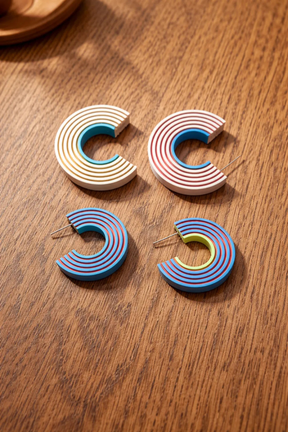 Luna Curve Colour Earrings – 3D Printed Moon Colourful Jewellery
